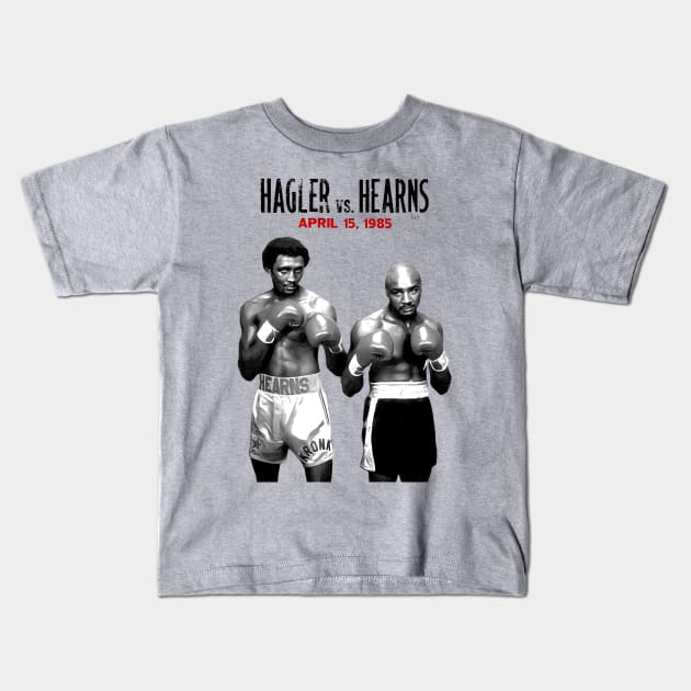 Hagler vs Hearns Boxing 1985 Kids T-Shirt by Don'tawayArt